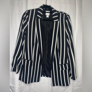 Black and White striped Blazer